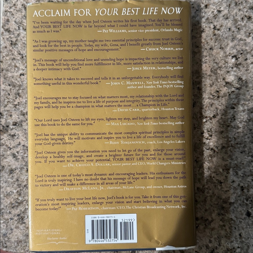 Your Best Life Now by Joel Osteen Hardcover - Picture 2 of 3